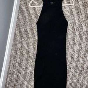 Black high neck dress